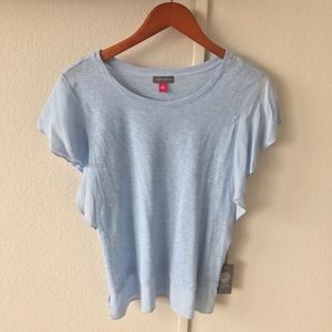 Vince Camuto NWT Blue Flowy Short Sleeved Shirt